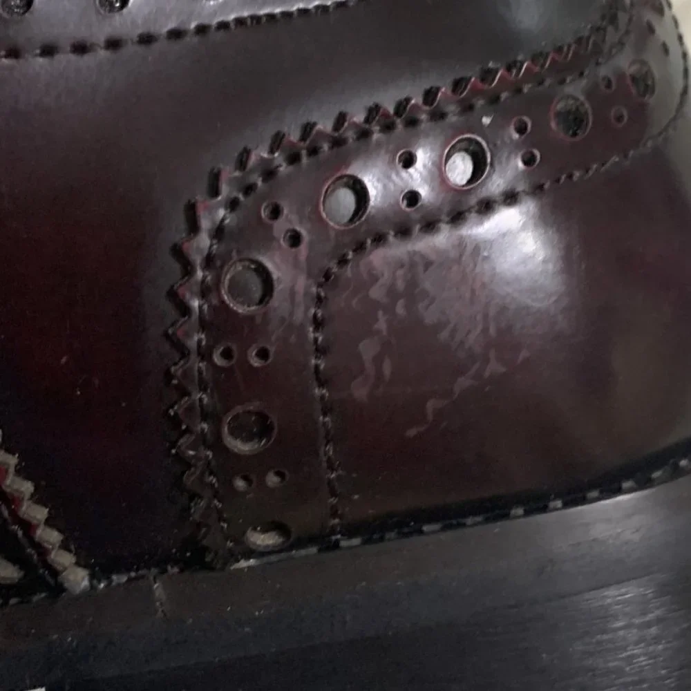 Joseph Abboud Classic Wing Tip Oxfords Burgundy Size 9.5